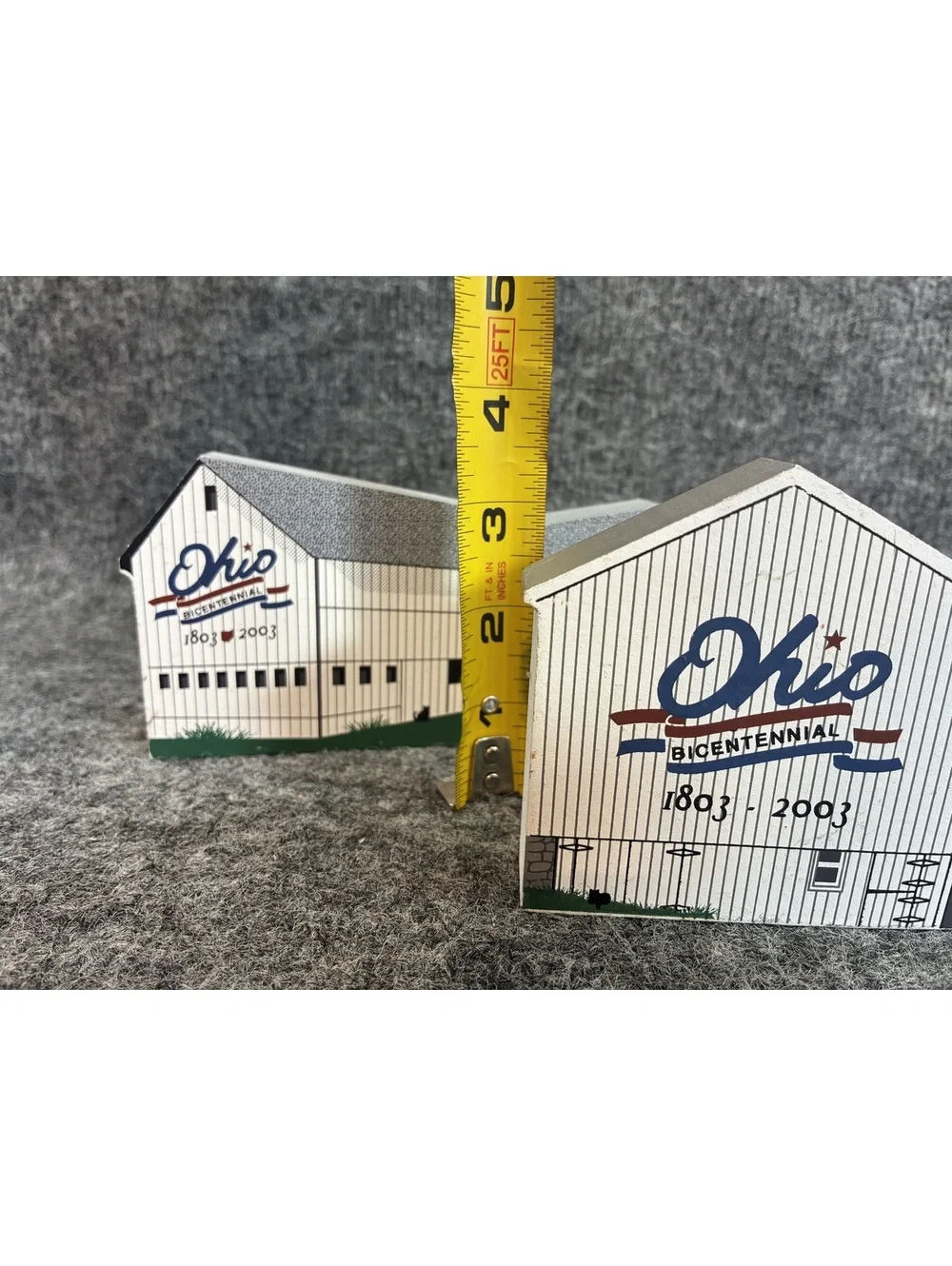 2 Ohio Bicentennial Barn Wooden Collectible 2003 Cats Meow
